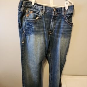 Ariat Jeans Mens 34x30 Vintage Straight Leg M1 Denim Cotton Blend
